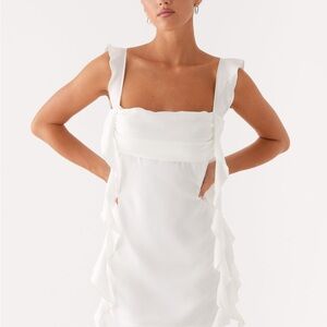 Elegant White Ruffle Dress